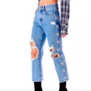 Carmar Sabella Rhinestone Blue Star-Embellished Jeans 28